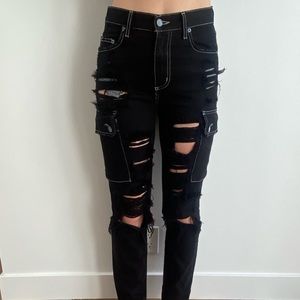CARMAR black ripped jeans. Size 26